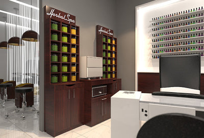 Mini LED Herbal Salon Display Cabinet