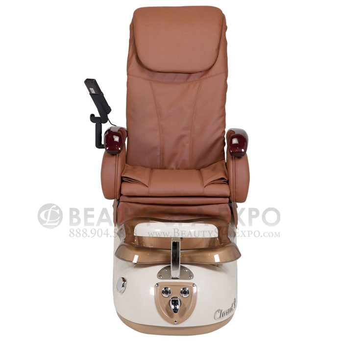 Cloud 9 Pedicure Chair, Khaki Seat, Almong / Cappuccino Base & Copper Resin Bowl