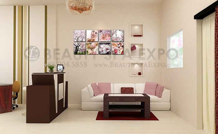 Pink Cherry Blossom Ensemble Canvas Mural
